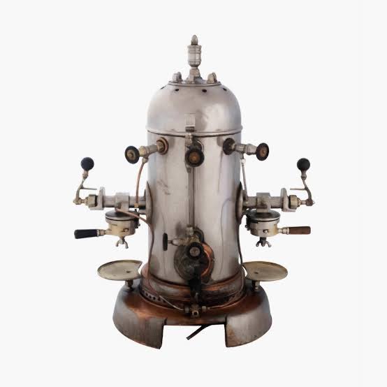 A Brief History of Espresso - Early 20th-century steam-driven Bezzera style machine. 
