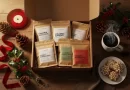 Best coffee subscription gift box with holiday decorations and fresh coffee beans - coffeebeantree.com